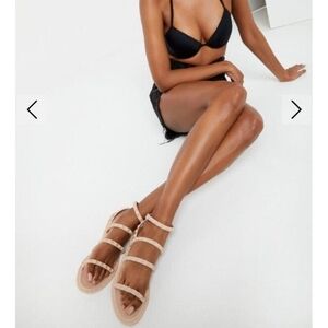 Nicole Miller Lucky rockstud studded rubber jelly gladiator sandals 8